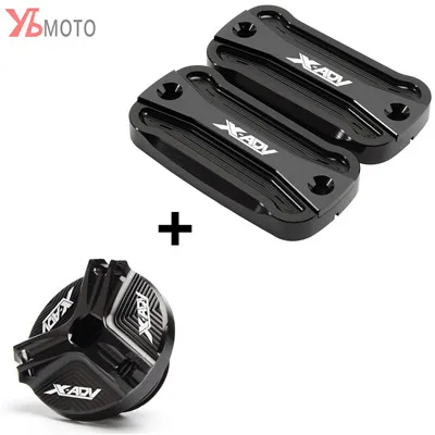 1 Set Black Крышка Резервуара тормозной жидкости для мотоциклов и заглушка масляного наполнителя для HONDA XADV X-ADV X ADV 300 750 1000 - Цвет: 1 Set Black