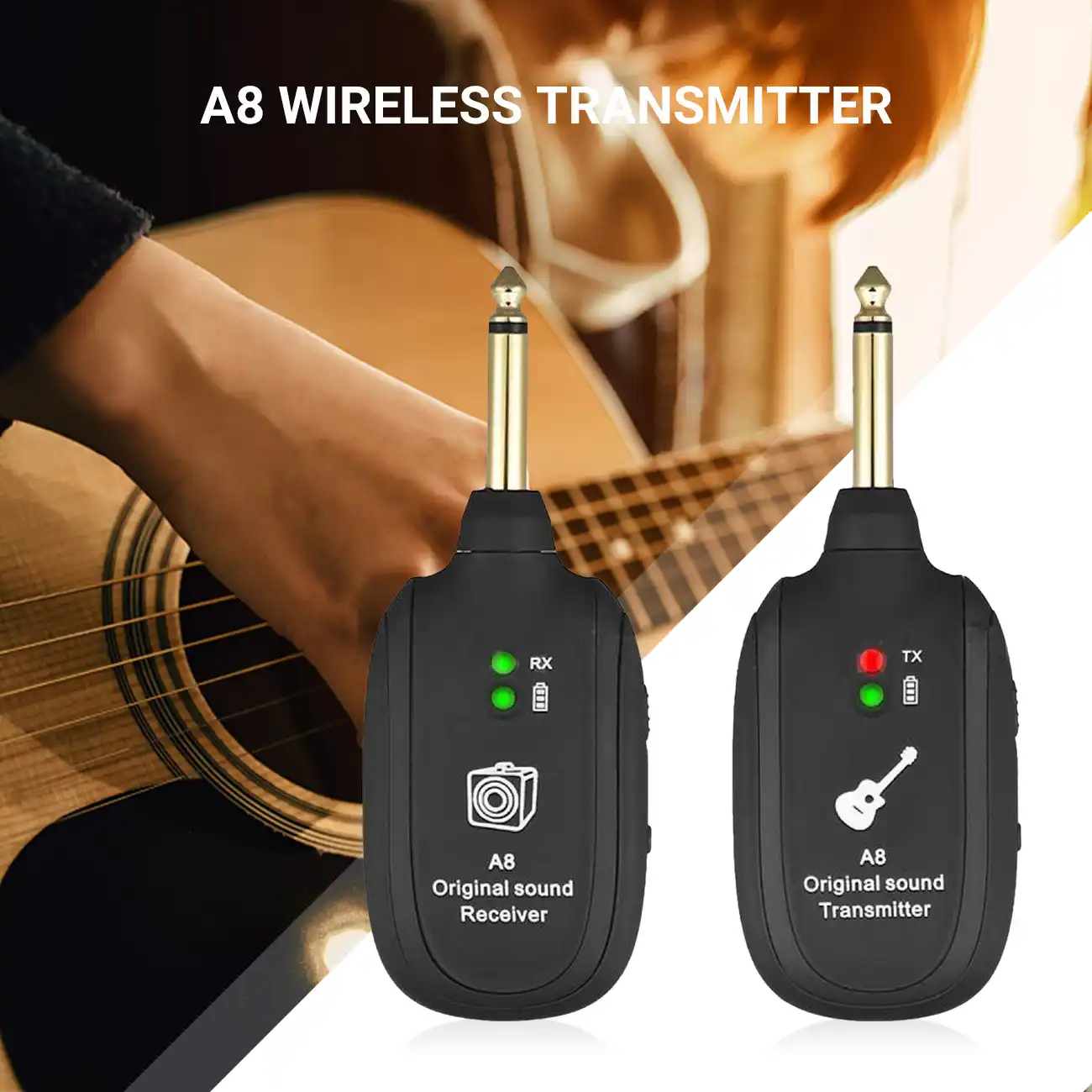 UHF Guitar Wireless System Transmitter Receiver Built in Rechargeable  wireless guitar transmitter|Guitar Parts & Accessories| - AliExpress