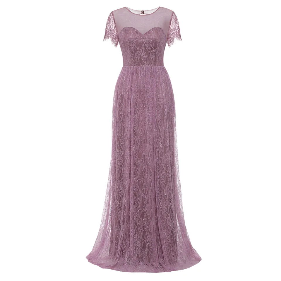 Pink Dressv бордовое вечернее платье с овальным вырезом размера плюс элегантное ТРАПЕЦИЕВИДНОЕ ПЛАТЬЕ с короткими рукавами для свадебной вечеринки кружевное вечернее платье - Цвет: Pink
