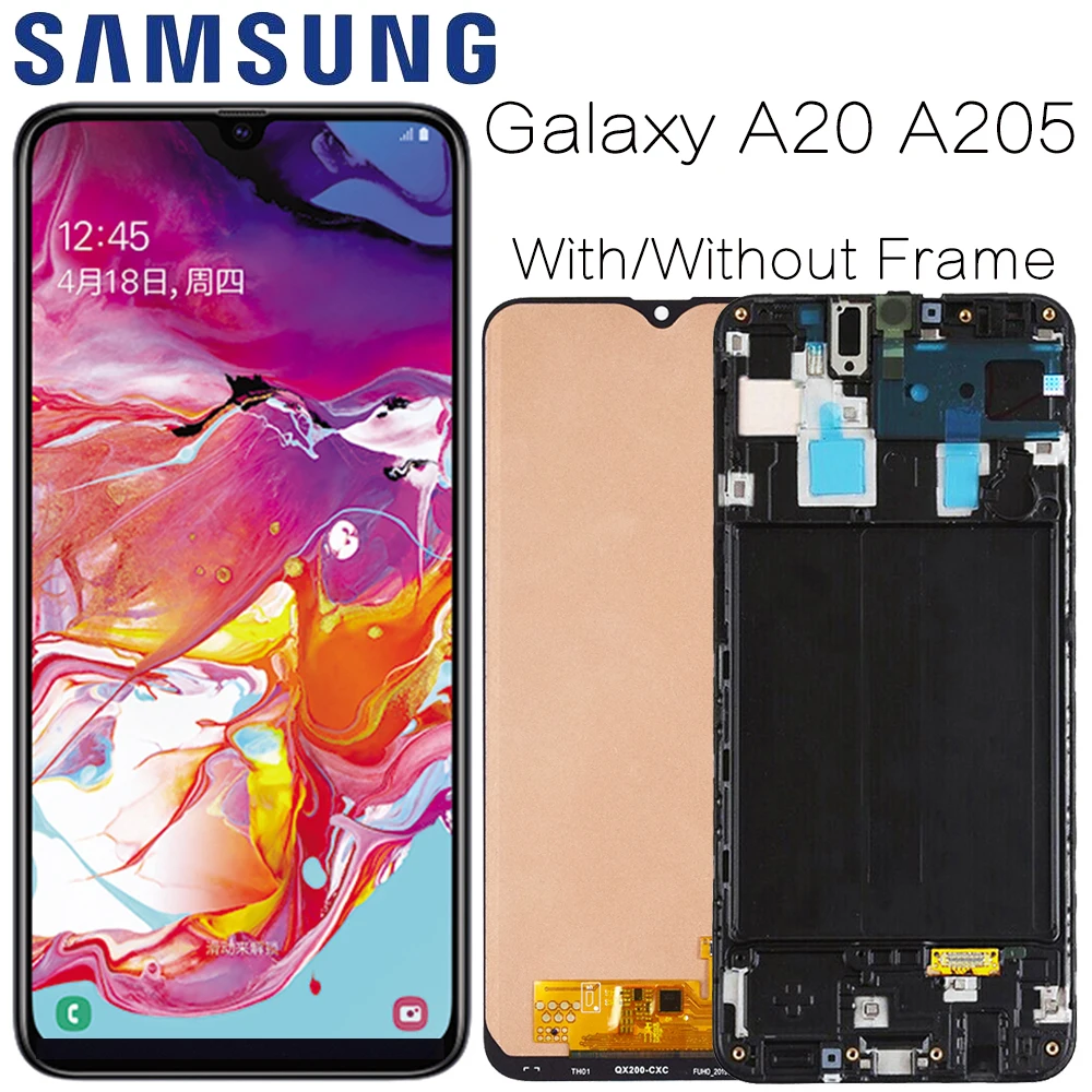 Новый AMOLED ЖК дисплей 6 4 дюйма для Samsung Galaxy A20 A205 SM A205F сменный экран дисплей|Экраны