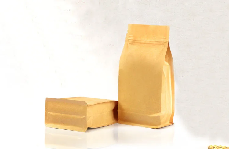 

12*22+6 10pcs stand up brown Ziplock kraft paper bags boxes recyclable for wedding/Gift/Jewelry/Food/Candy Package Paper Box
