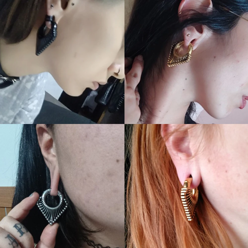 Vankula 2pcs 316L Stainless Steel Ear Weights New Fashion Plugs Tunnels Magnet Body Piercing Earrings Ear Expander Gauge Hanger