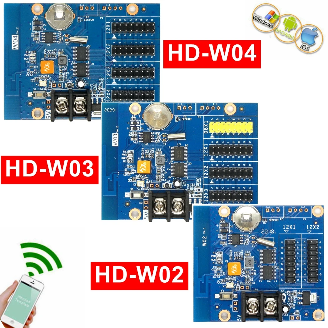 HD W02 W03 W04 Wi Fi светодиодный Управление карты Беспроводной P10 Led Поддержка с помощью