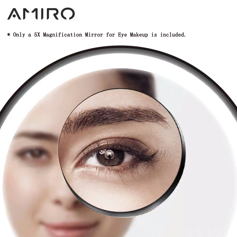 AMIRO 5X Лупа светодиодный макияж зеркало для макияжа глаз перезаряжаемое косметическое зеркало увеличительное зеркало с подсветкой макияж