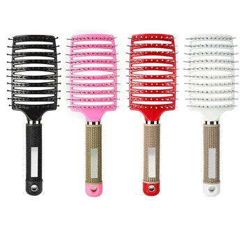 

Salon Hairbrush Massager Hair Comb Women Men Hairdressing Styling Tool Scalp Portable Hairdressing Curved Curls Comb