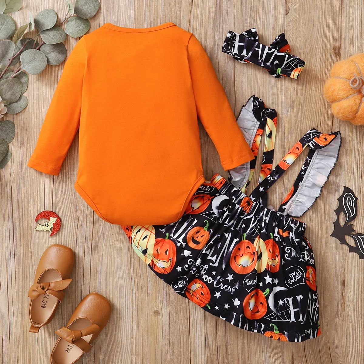 Orange Tuxedo T-Shirt with Halloween Pumpkin