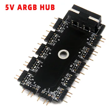 

Motherboard AURA 5V 3pin pin RGB interface synchronous RGB hub RGB HUB IDE power supply 1 drag 11