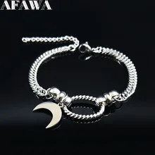 Новая мода Moon браслеты из нержавеющей стали для женщин серебряные цветные браслеты ювелирные изделия bransoletki damskie B18485