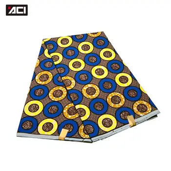 

ACI Clearance Sales! Guaranteed Real Dutch Wax Ankara Fabric 6 Yards/Pcs Veritable Wax Tissu Polyester African Wax Prints Fabric