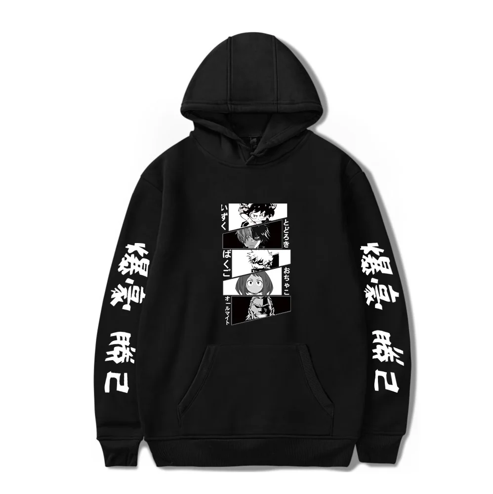 

New Autumn My Hero Academia Hoodies Men Women Sweatshirt Fashion Comic Hip Hop Streetwear Casual Boys Girls Black Pullovers Tops