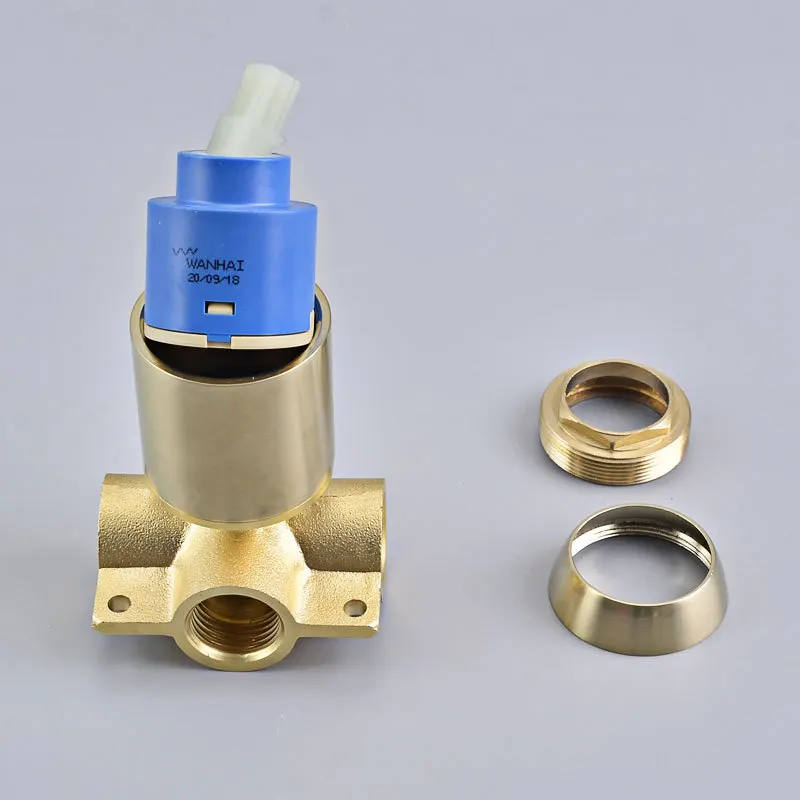 Brass Shower Valve Shower Faucet Diverter Control Valve Wall Mounted Mixer Valve for Spout Shower Head/Spout Basin Faucet 6