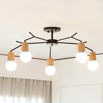 

Boreal Europe style droplight of contemporary and contracted wooden creative children room light solid wood bedroom fashion room