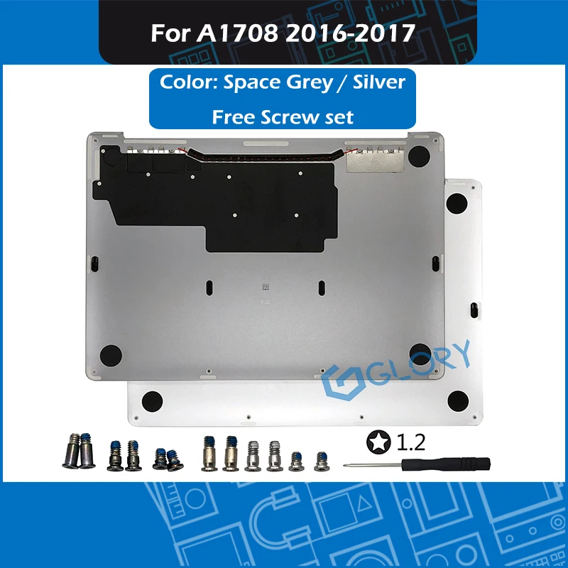 5 шт./партия, ноутбук A1708, нижний чехол для Macbook Pro retina 1" A1708, Нижняя крышка, нижняя крышка, серебристо-серый
