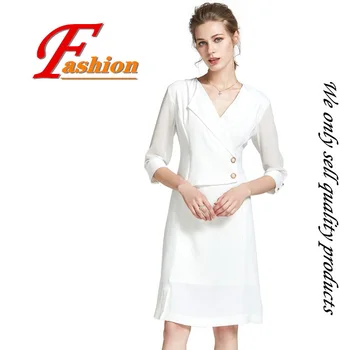 

High-grade new women's classical style business casual no-iron soft all-match comfortable pure executive the fair maiden dress