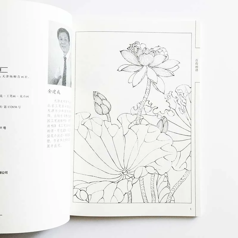 Взрослая книга для рисования сто цветов лотоса коллекция линий для рисования книга для раскрашивания расслабляющий и антистрессовый материал
