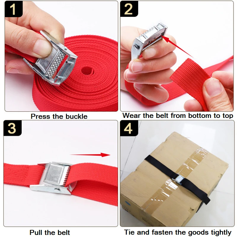 3M Buckle Tie-Down Belt Cargo Straps for Car Truck Motorcycle Bike Tow Rope Ratchet Binding Belt Auto Luggage Cargo Strap
