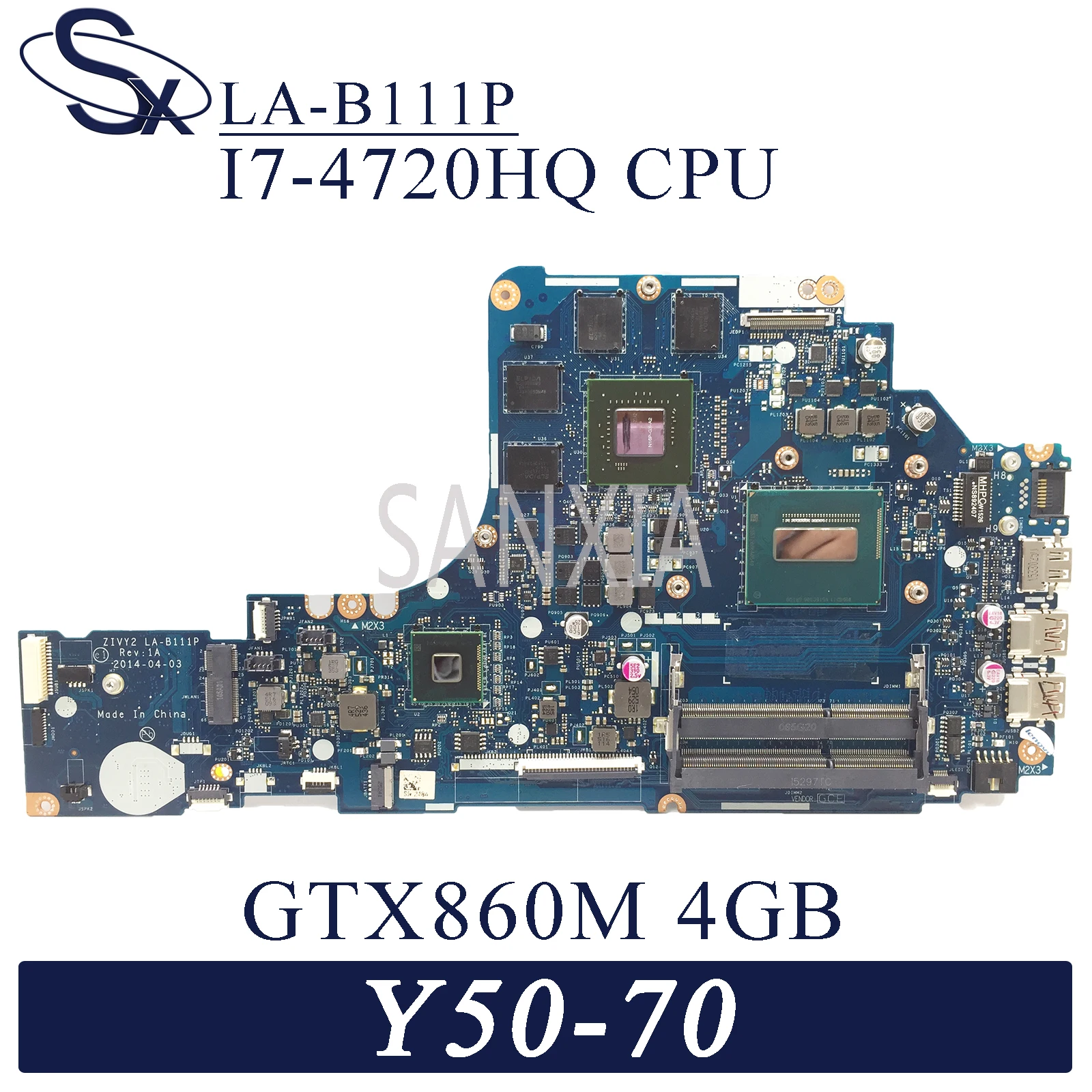 Материнская плата KEFU LA B111P для ноутбука Lenovo Y50 70 оригинальная материнская I7