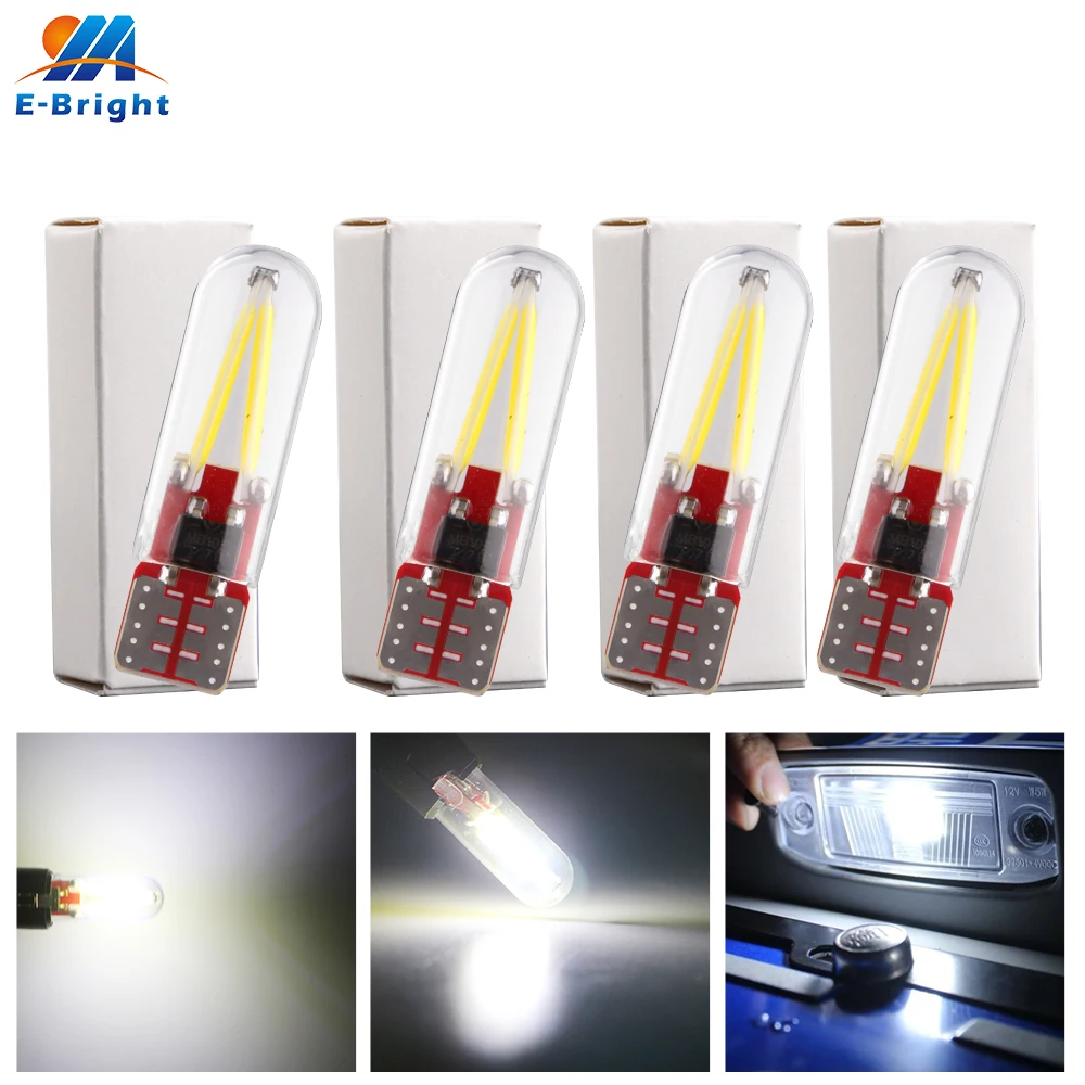 4 шт. 12 В 194 168 W5W T10 COB 14 Smd светодиодное стекло для салона автомобиля светодиодная