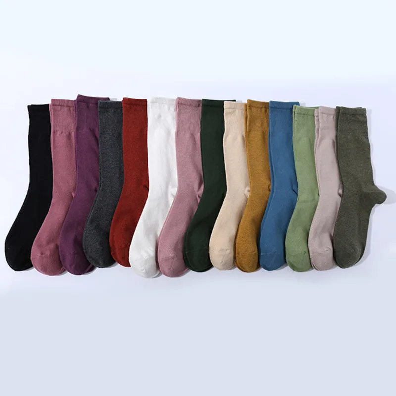 

SP&CITY Basics Solid Knitting Ankle Winter Socks For Woman Casual Harajuku Women Socks Popsocket Art Cotton Sock Chic Female Sox