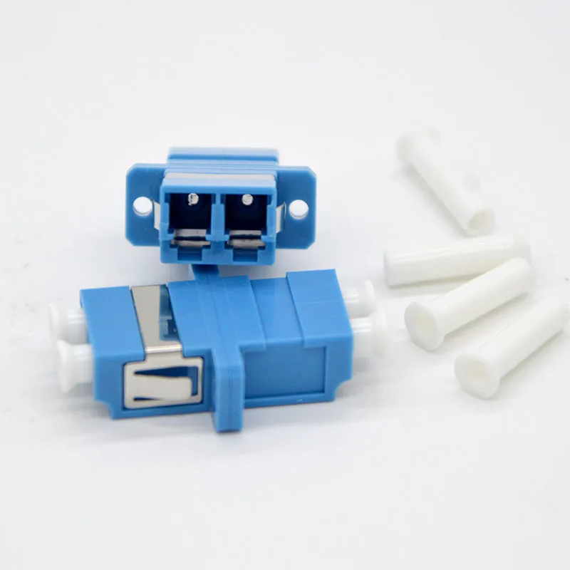100pcs New Optic Fiber Adapter Connector LCPC Single Mode Fiber Optic Coupler Flange Connector Wholesale Free Shipping To Brazil