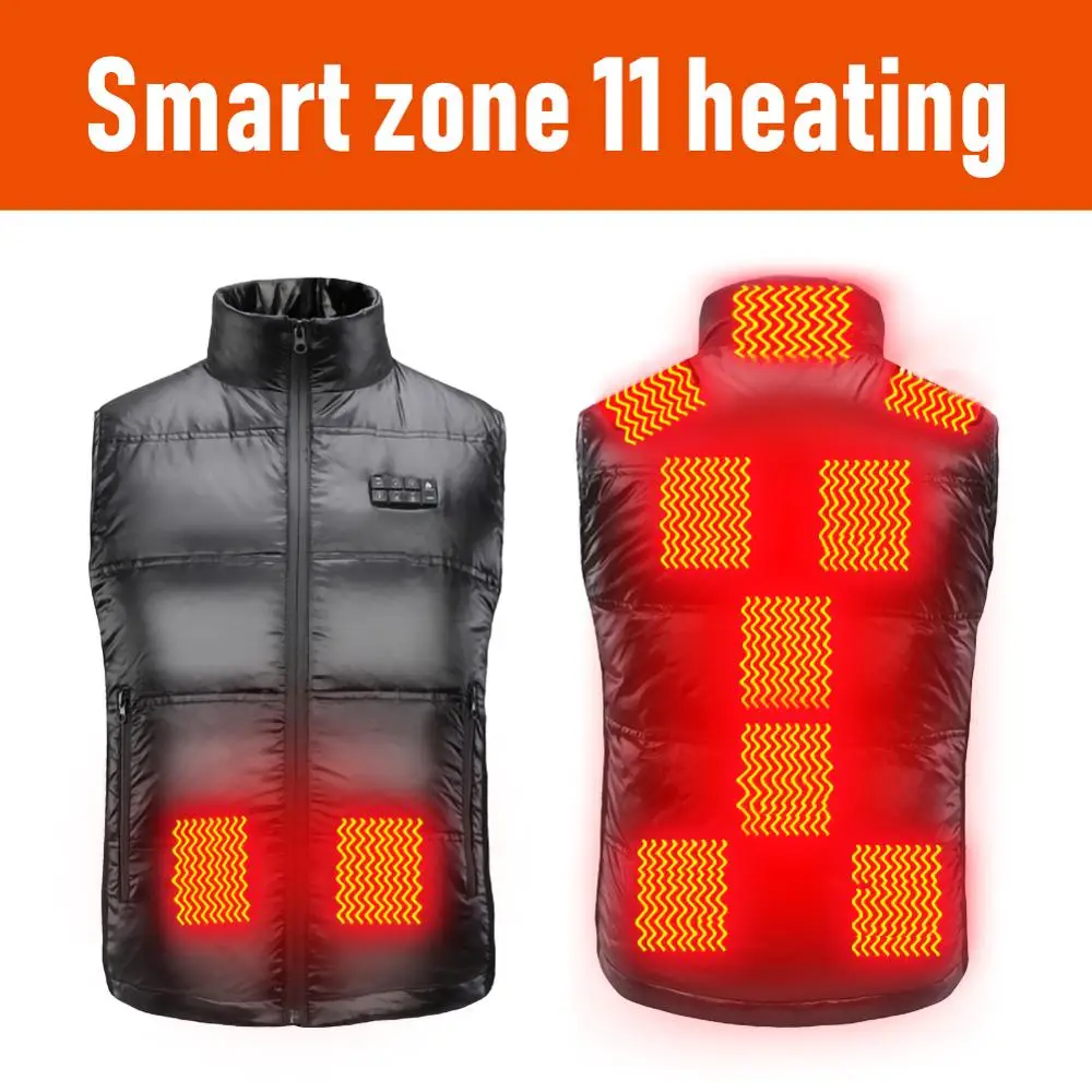 

2020 Hat Sale Electric Heating Vest 11 Areas Intelligent Temperature Control Heating Jacket Full Body Charging Vest Down Winter