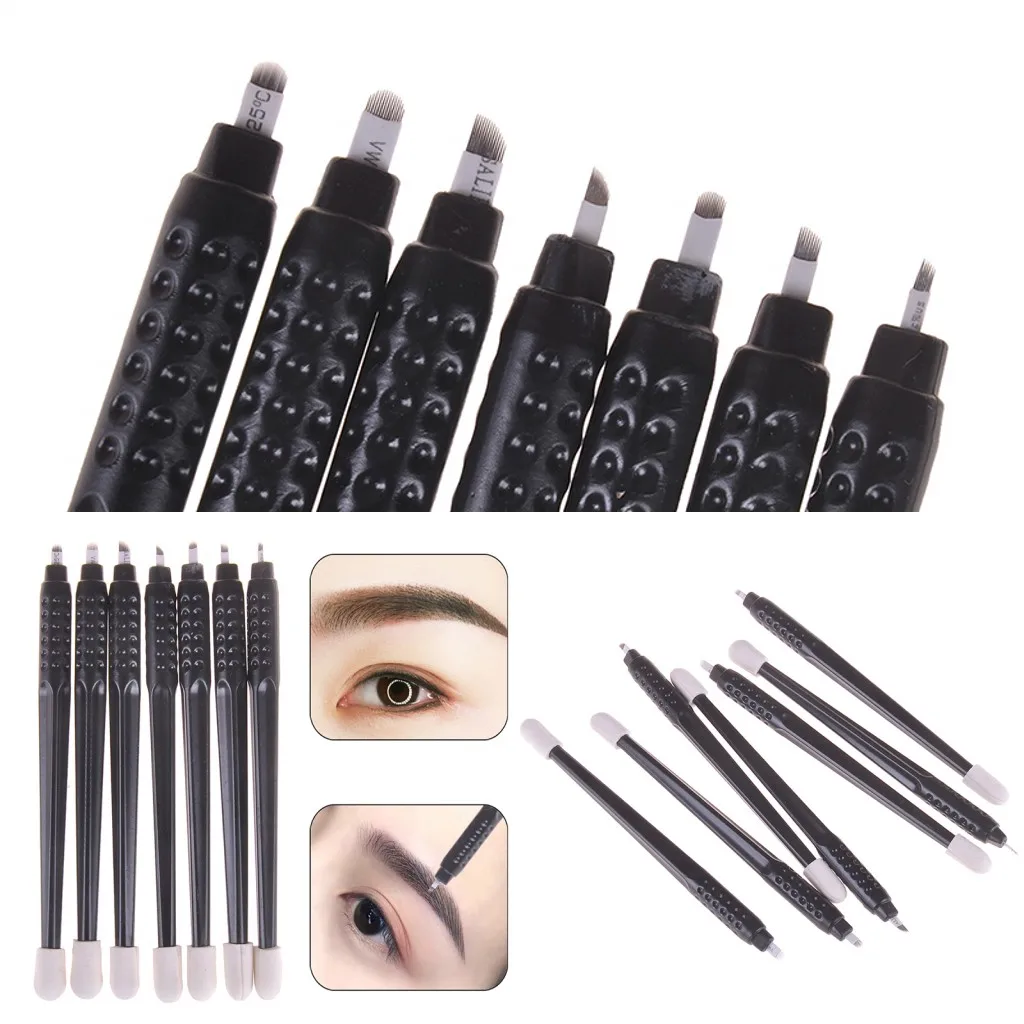 

Manual 3D Eyebrow Tattoo Microblading Pen Permanent Makeup Gun Stainless steel Tattoo Supplies Flat Blade Needles