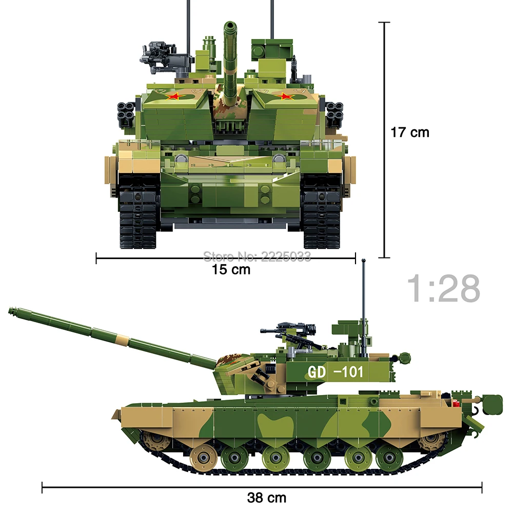 1283 шт. военный боевой танк ZTZ 99A MBT ww2 армейские солдаты строительные блоки игрушки