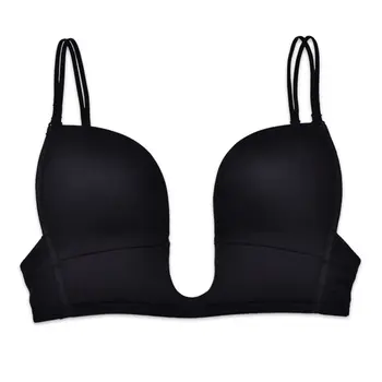

Sexy Deep V Underwear Solid Intimates Wire Free U 70 75 80 85 90 95 A B C D E Cup Push Up Lady Lingerie