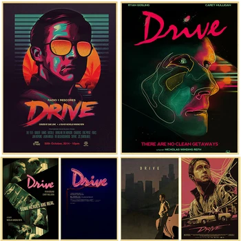 3 1 무료 클래식 아메리칸 드라이브 영화 포스터 판매 빈티지 갈색 종이 카페 비스트로 장식 침실 장식