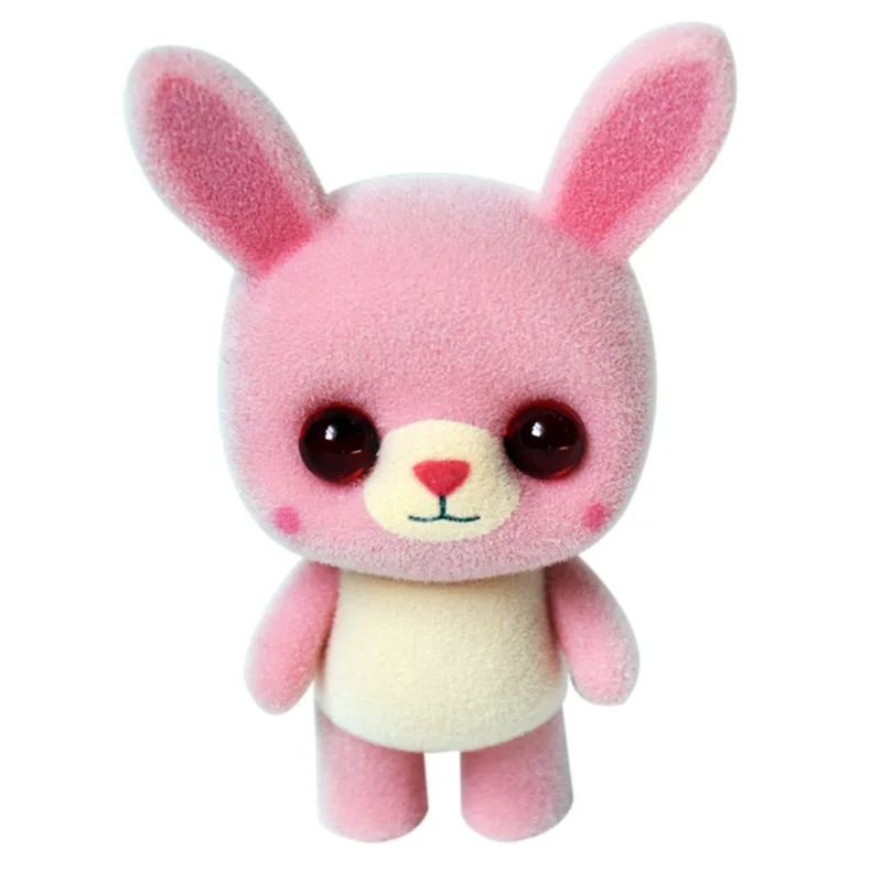 

Flocking Toy Red-eyed Pink Rabbit Birthday Creative Gift Animation Peripheral Doll Machine Doll Stall Doll Wholesale