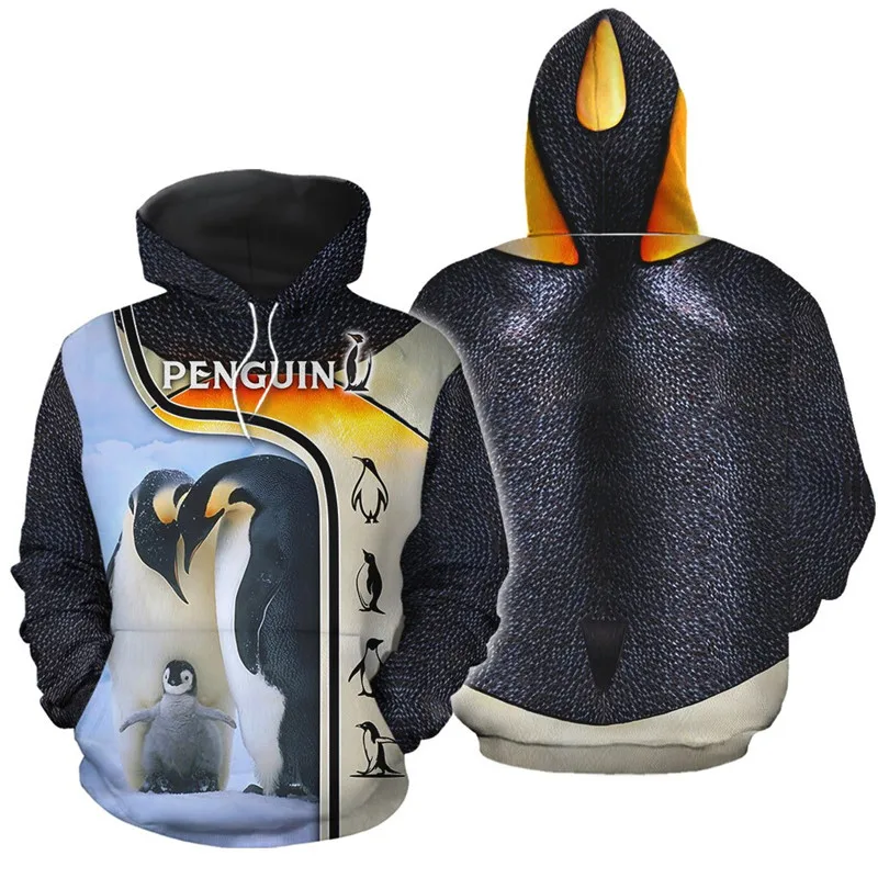 

Beautiful Penguin Art 3D printing fashion casual zipper Sweatshirt New Street Hoodie