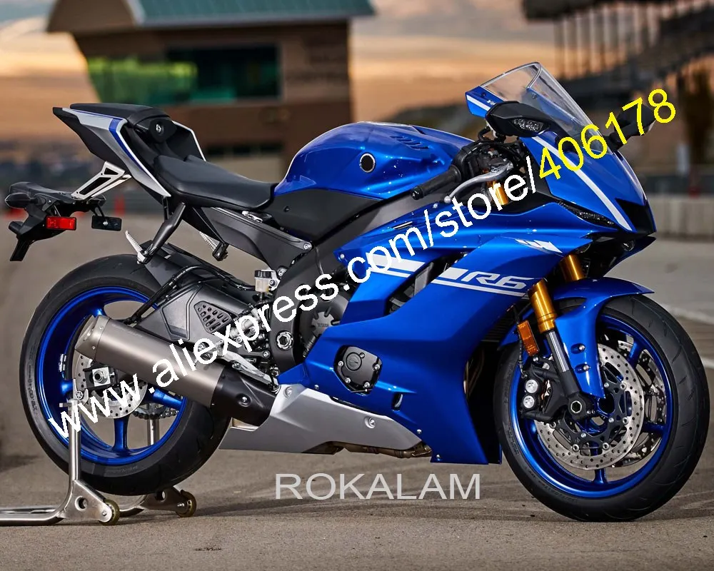 

Новый тюнинг-пакет для YZF600 R6 2017 2018 2019 2020 YZF-R6, 17, 18, 19, 20, синий ABS кузовов мотоцикл обтекатель Kit (литья под давлением)