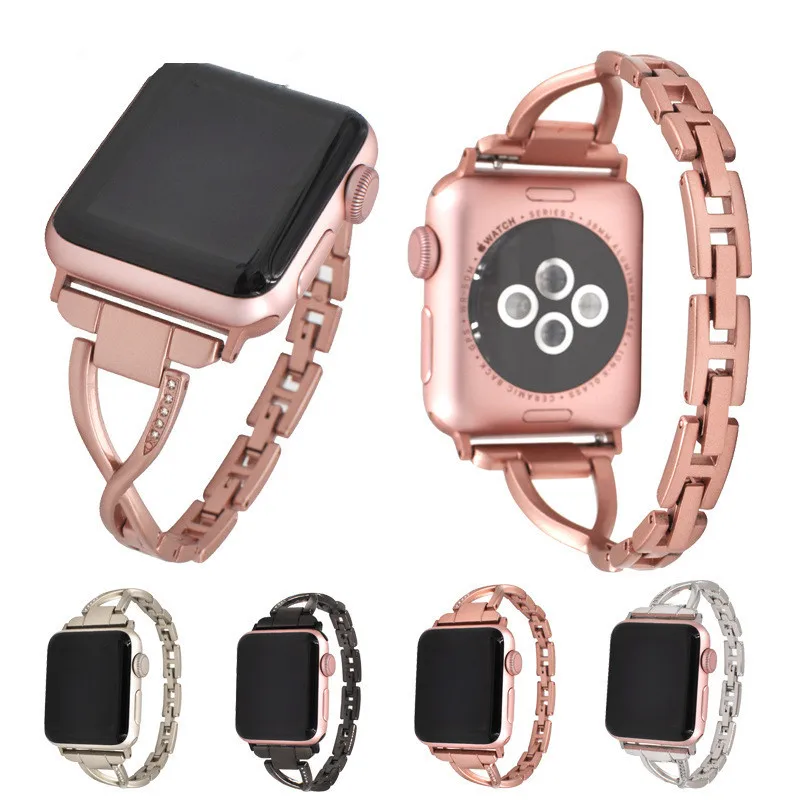 Модный, Нержавеющая сталь заменить ремешок для наручных часов Apple Watch Series 4, версия 1, 2, 3, ремешок для Для женщин регулируемые часы ремешок 22/38/40/42/44 мм