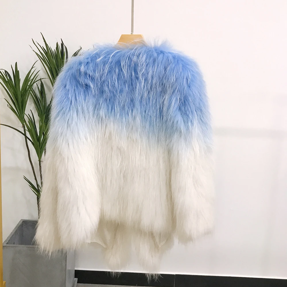Лучшие продажи SJ1039 зимние Taobao Модные ручной вязки женские белые куртки из меха енота