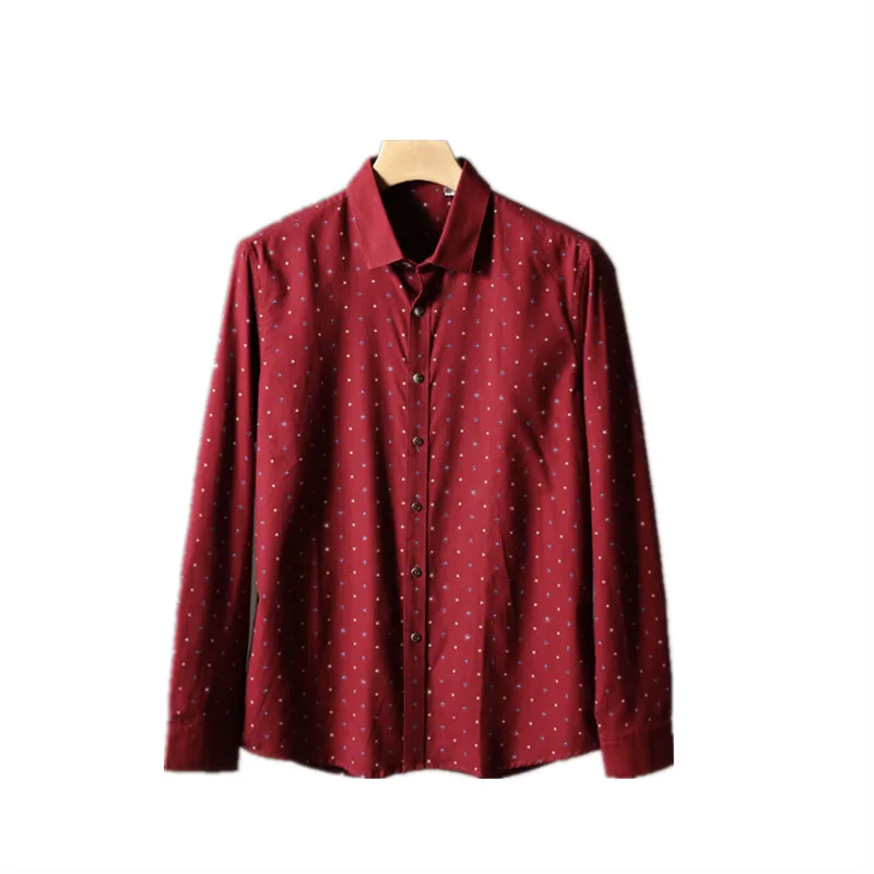 Красная мужская рубашка с длинным рукавом Рабочая одежда | Мужская