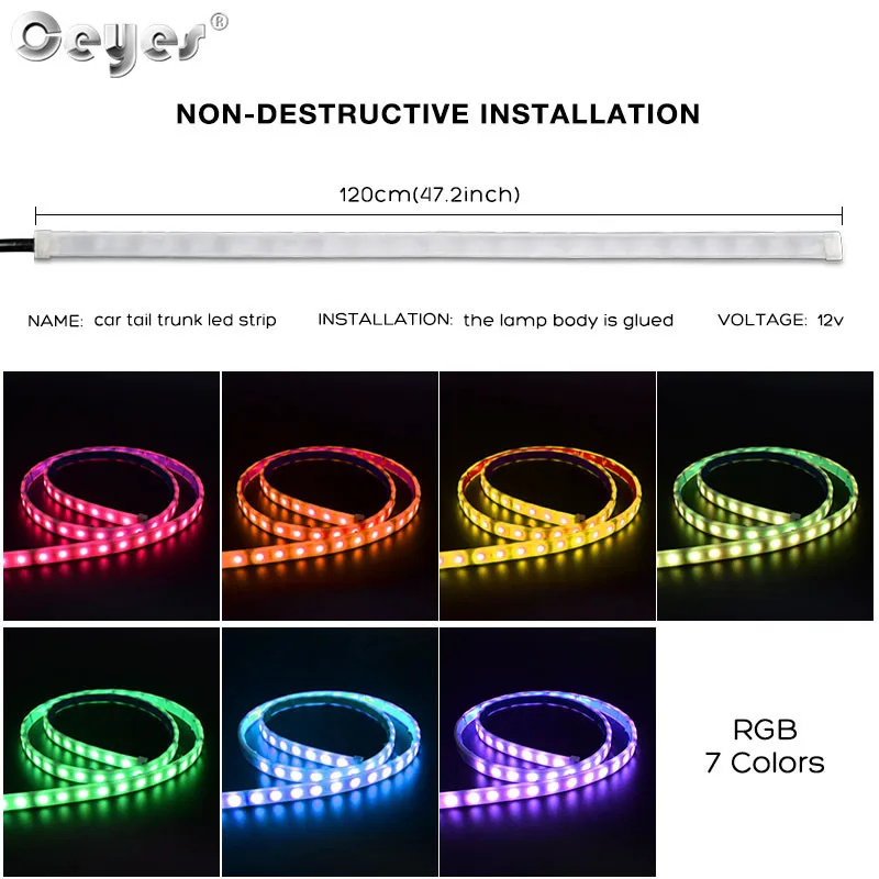 12 car turn signal led trunk strip Light for car Tail trunk Tailgate strip (3)