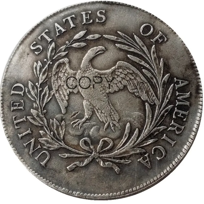 США 1796 Liberty Dollar Посеребренная Имитация монеты