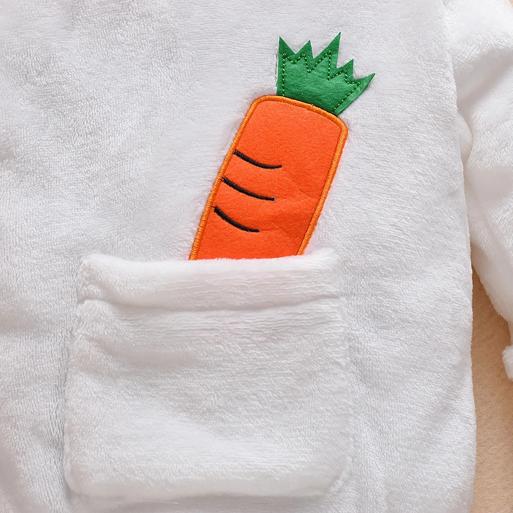 Осенне-зимняя одежда; пышный Комбинезон для маленьких девочек; комбинезон с милым рисунком морковки; комбинезон с заячьими ушками