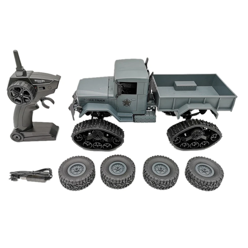 

Tracked Snow Truck WiFi HD Camera Real-Time Transmission RC Car 4WD 2.4G Replaceable Tire High Speed Truck VS WPL B-16-FULL