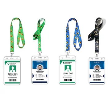 

1Pcs High quality Card Holder Employee Name ID Card Cover Metal Work Certificate Identity Badge ID Business Case With Lanyard
