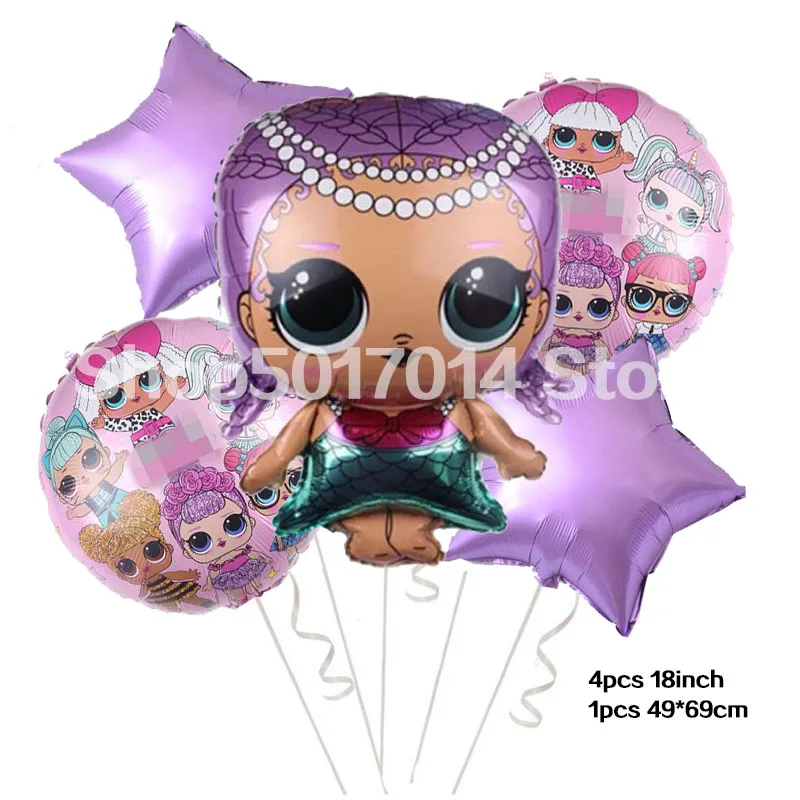 5 шт горячий стиль сюрприз кукла алюминиевый шар бар День рождения украшения Свадебные украшения воздушные шары - Цвет: 5pcs