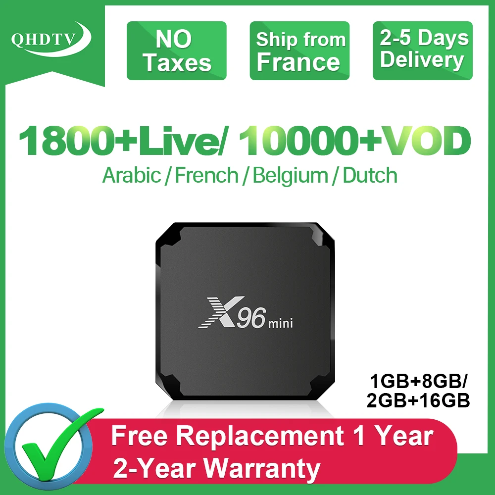 

QHDTV IPTV Belgium France Arabic X96 mini tv Box Android 7.1 S905W French IPTV France Netherlands Spain Italy IP TV X96mini Box