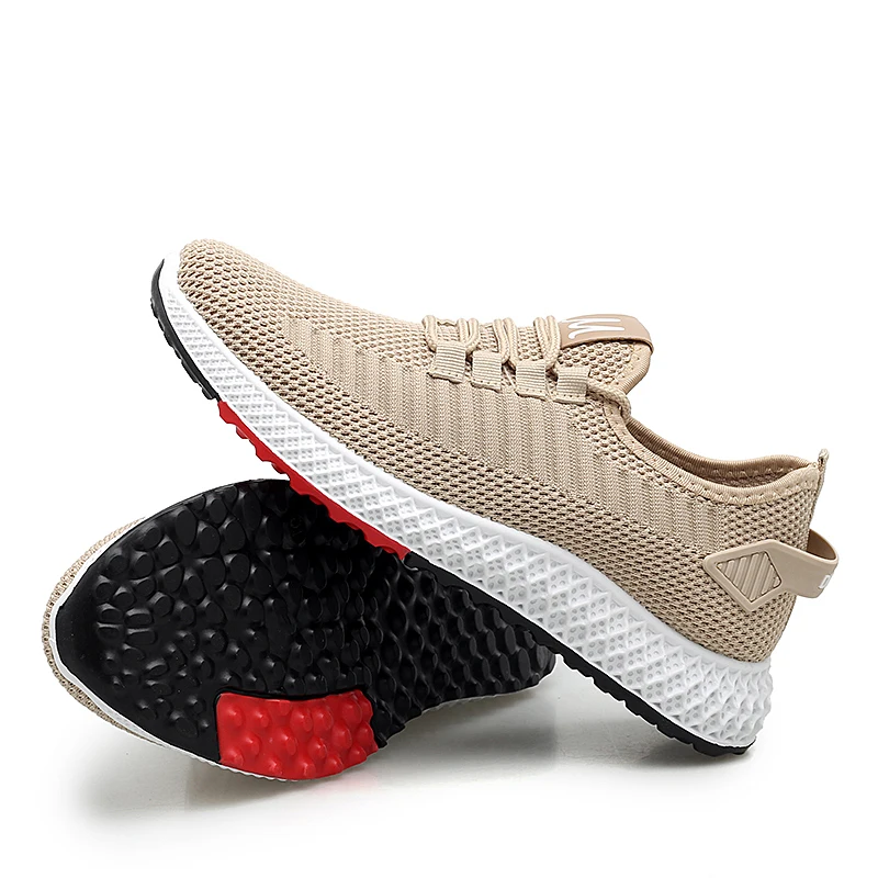 Men's walking shoes fly-woven mesh breathable sneakers comfortable wear-resistant casual lightweight non-slip jogging shoes