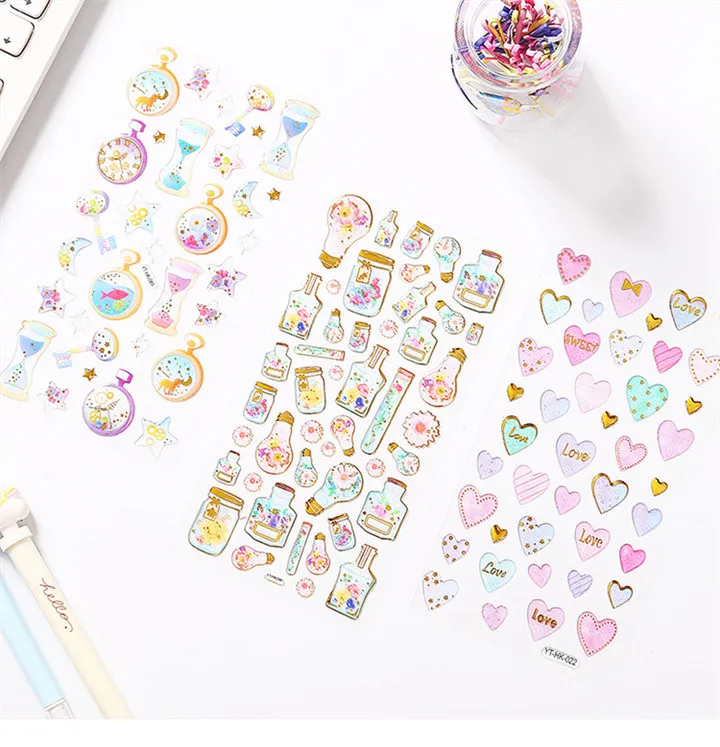 2   Multi-Pattern Transparent Three-Dimensional Crystal Stickers Women Mobile Phone Shell Decor Sticker Diy Jewelry Marking Sticker