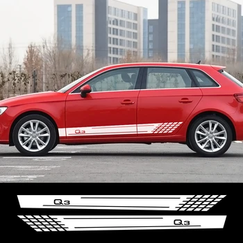

2pcs For Audi Q3 Car Side Sticker Auto Stylish Vinyl Film Decal DIY Sport Decoration Automobiles Styling Tuning Car Accessories