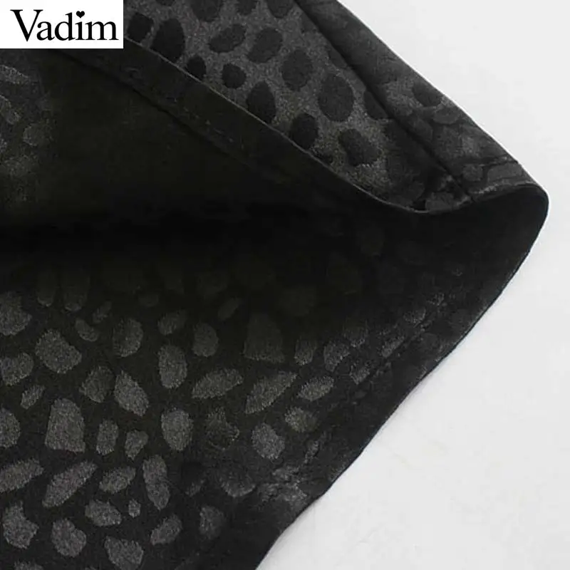 Vadim, женское платье миди с леопардовым принтом, асимметричный дизайн, рукав три четверти, животный узор, женские платья до середины икры QC998