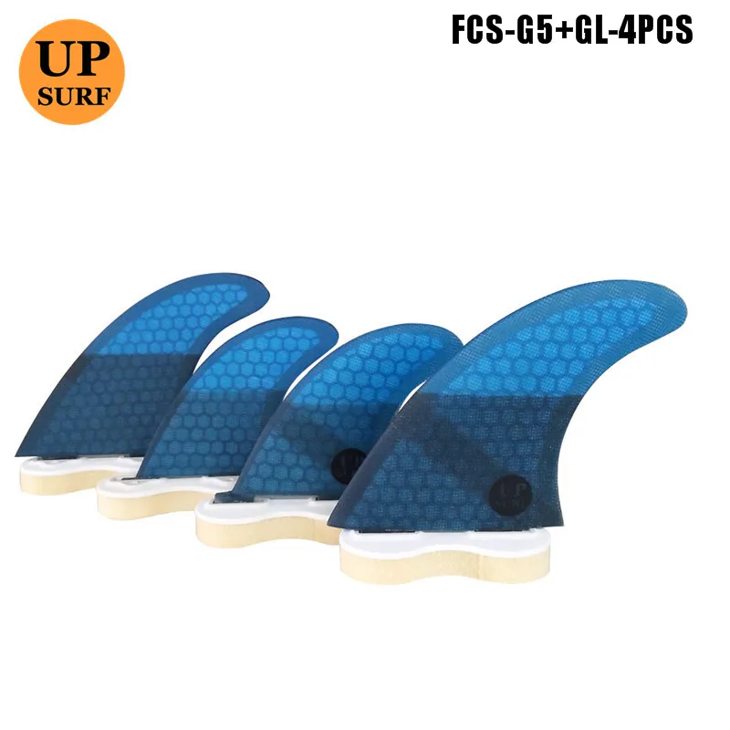 Surf fcs quad плавники G5+ GL-Quad-плавники синий Quilhas FCS сотовый плавник для доски для серфинга стекловолокно Surf Fin quad quillas