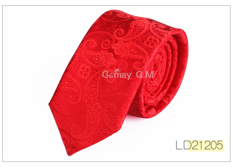 Высокое качество связей для Для мужчин Мода жаккардовый Классический Ман галстук для свадьбы 6 см Ширина Тонкий Жених шеи галстук красный