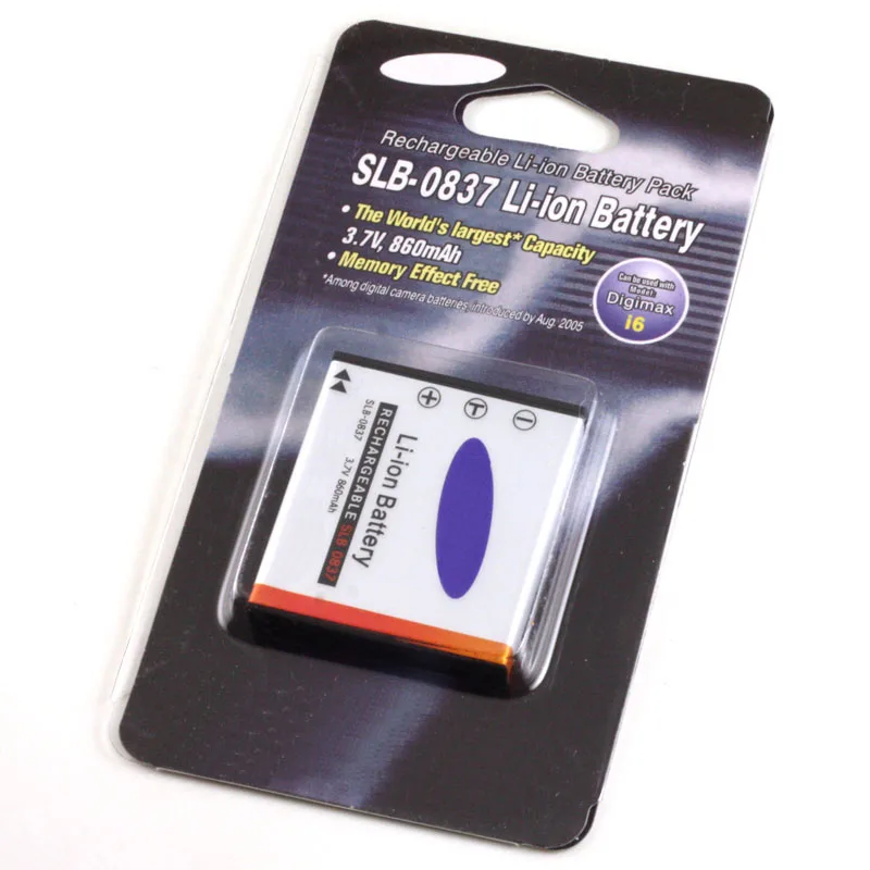 SLB-0837 SLB 0837 SLB0837 Battery For Samsung Digimax i6 PMP i50 L60 NV3 NV7 L80 i70 i70S L700 L700S L73 NV5 - Цвет: 0837