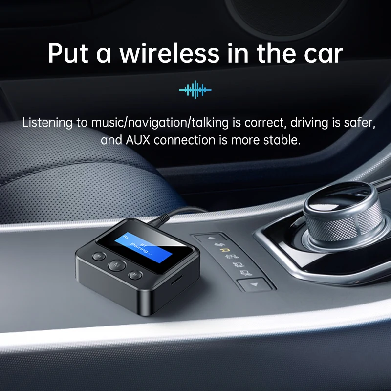 Bluetooth 5.0 Audio Transmitter Receiver LCD Display RCA 3.5mm AUX USB Dongle Stereo Wireless Adapter For Car PC TV Headphones_voghion.com